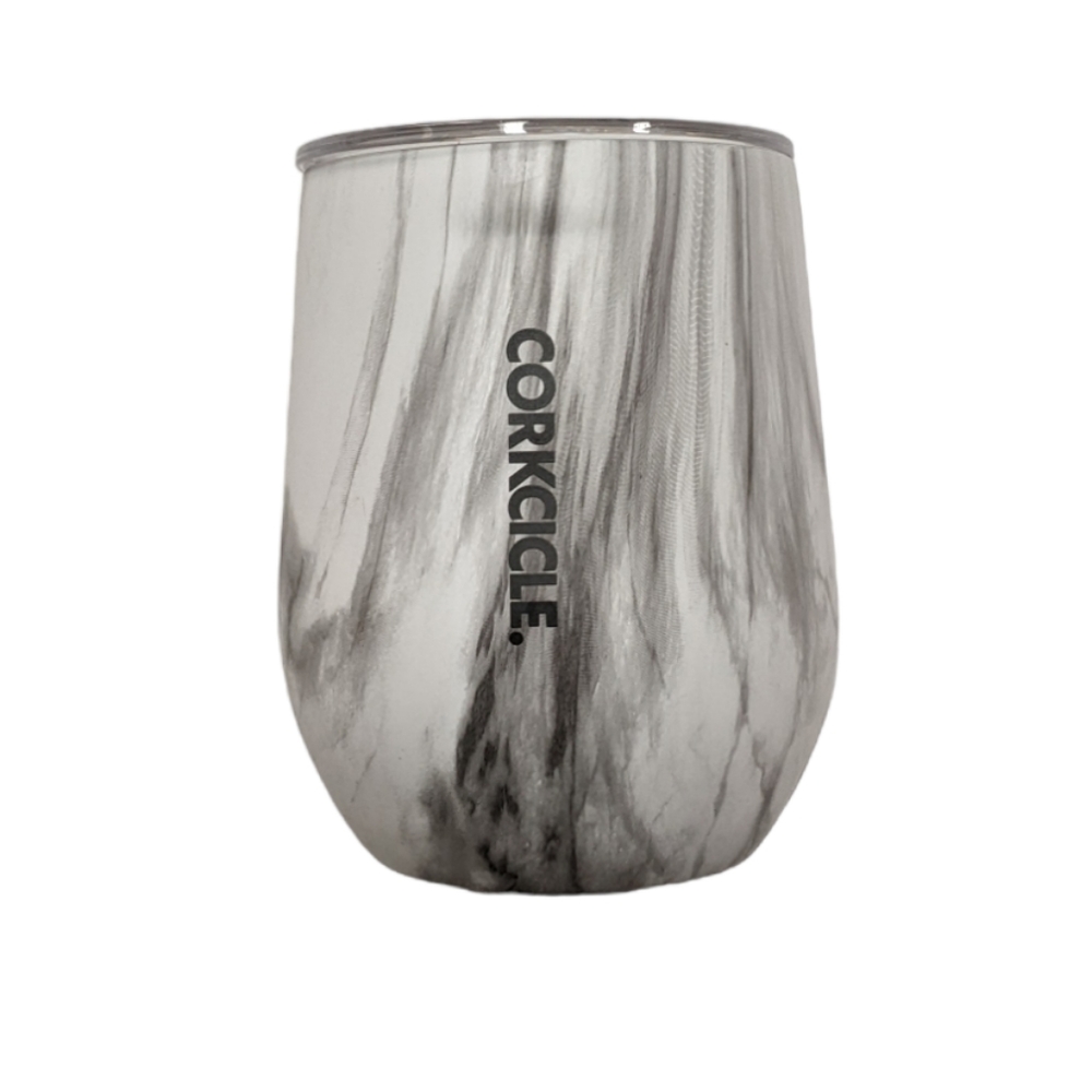 Corkcicle, 12 oz stemless wine tumbler. Snowdrift pattern
